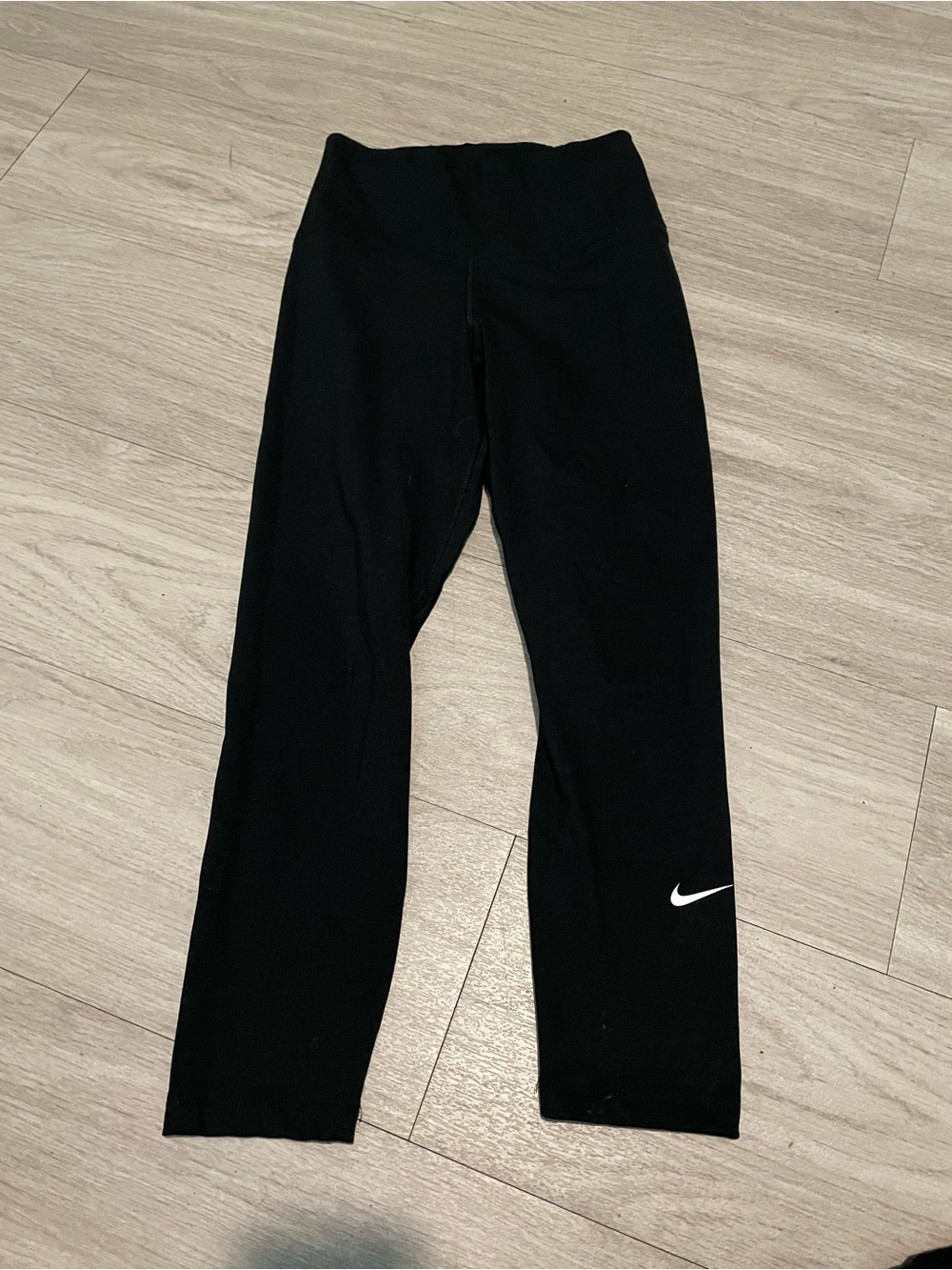 Nike Black Women's Leggings with White Swoosh